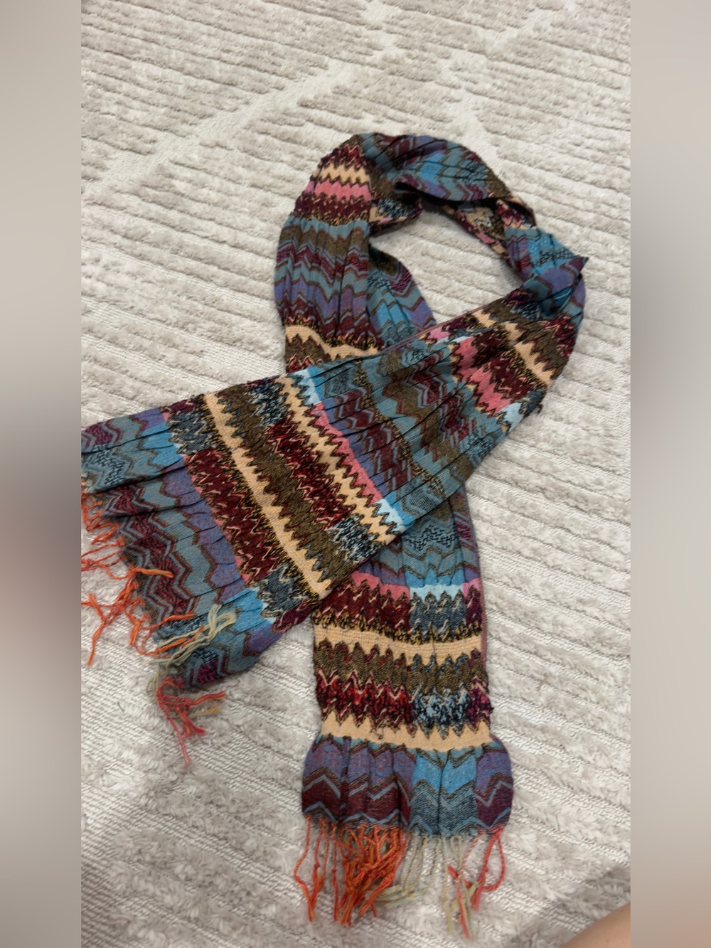 Multicolor Zigzag Pattern Women's Scarf